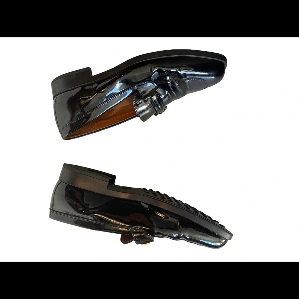 Tods Black Patent Leather Womens Loafers 39 - Picture 9 of 16